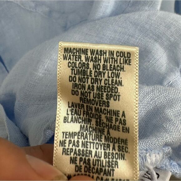 Bella Dahl Linen Pocket Button Down In Perennial Blue Light Blue Size XS - Picture 8 of 10